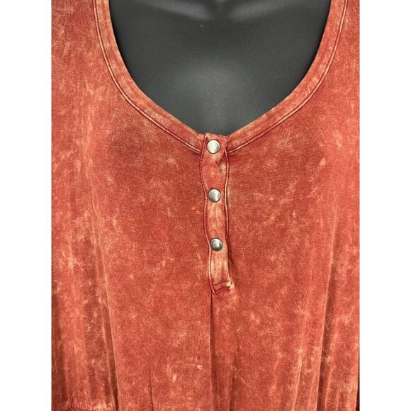 Torrid Super Soft Knit Plus Size 5X Rust Red Sleeveless Button Jumpsuit Pant New - Picture 3 of 10